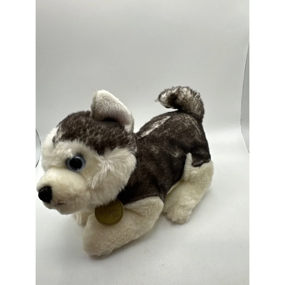 Aurora Miyoni Tots Plush Husky Puppy Dog‎ Stuffed Animal Blue Eyes Tag